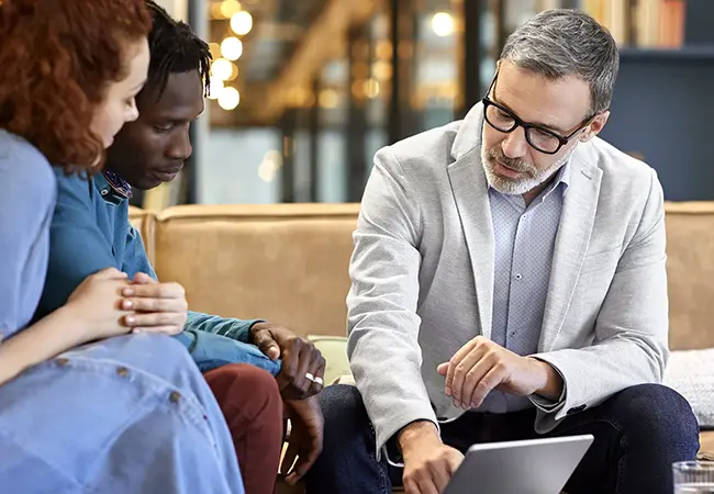 couple meeting with a banker